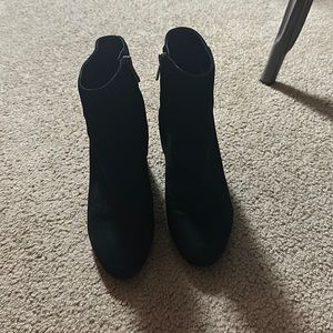 Black suede booties